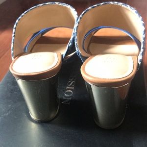 Expression Shoes - Blue and gold block heel Expression Shoes - Blue and gold block heel